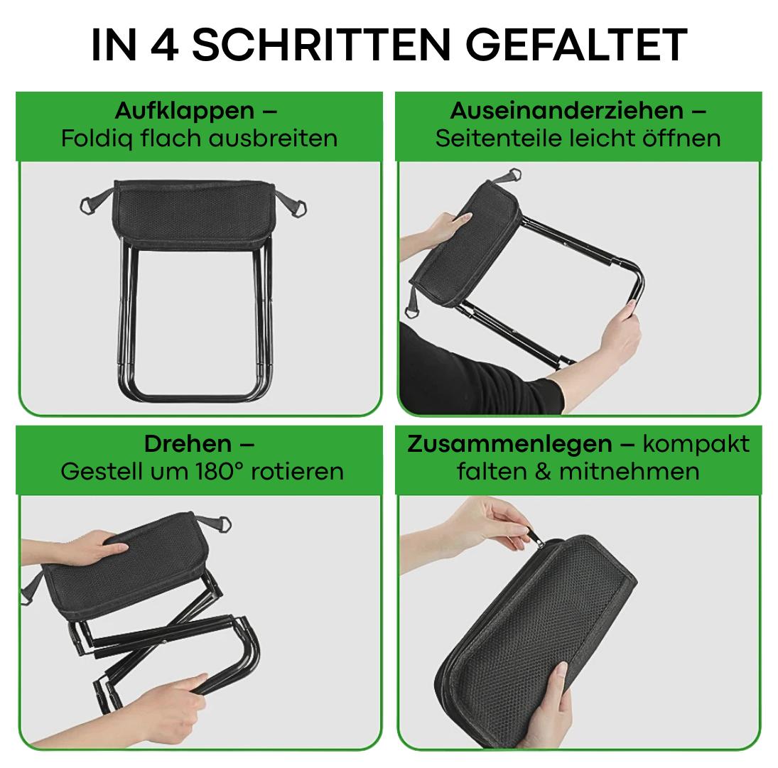FOLDIQ™ – Der smarte Hocker zum Umhängen