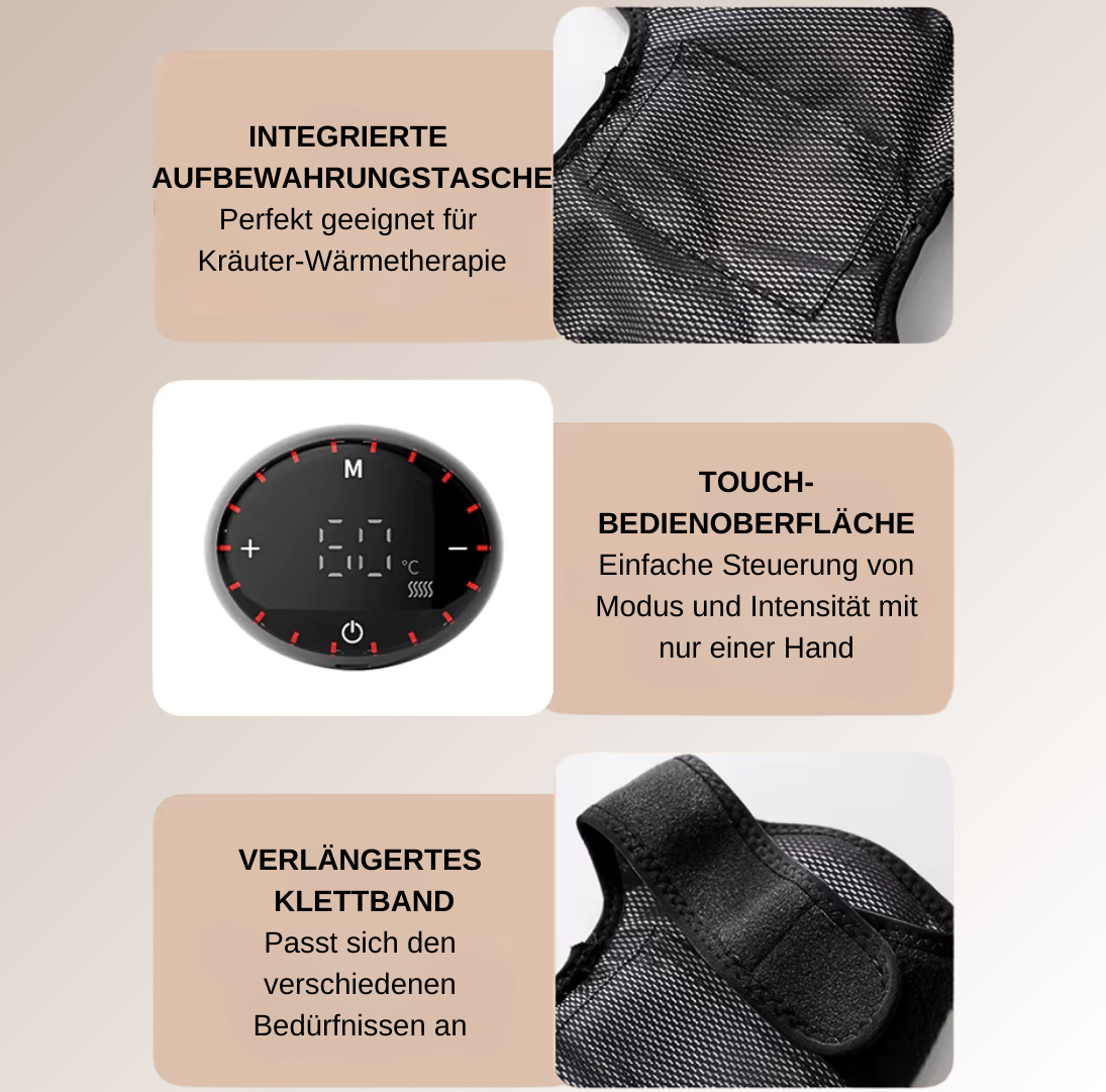 FlexiRelief Pro – 3-in-1 Wärmemassage für Knie, Schulter & Ellbogen