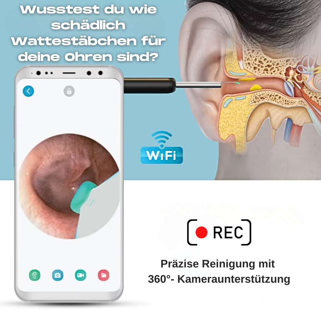 ClearEar - Die Zukunft der Ohrenpflege, mit hochauflösender Kamera