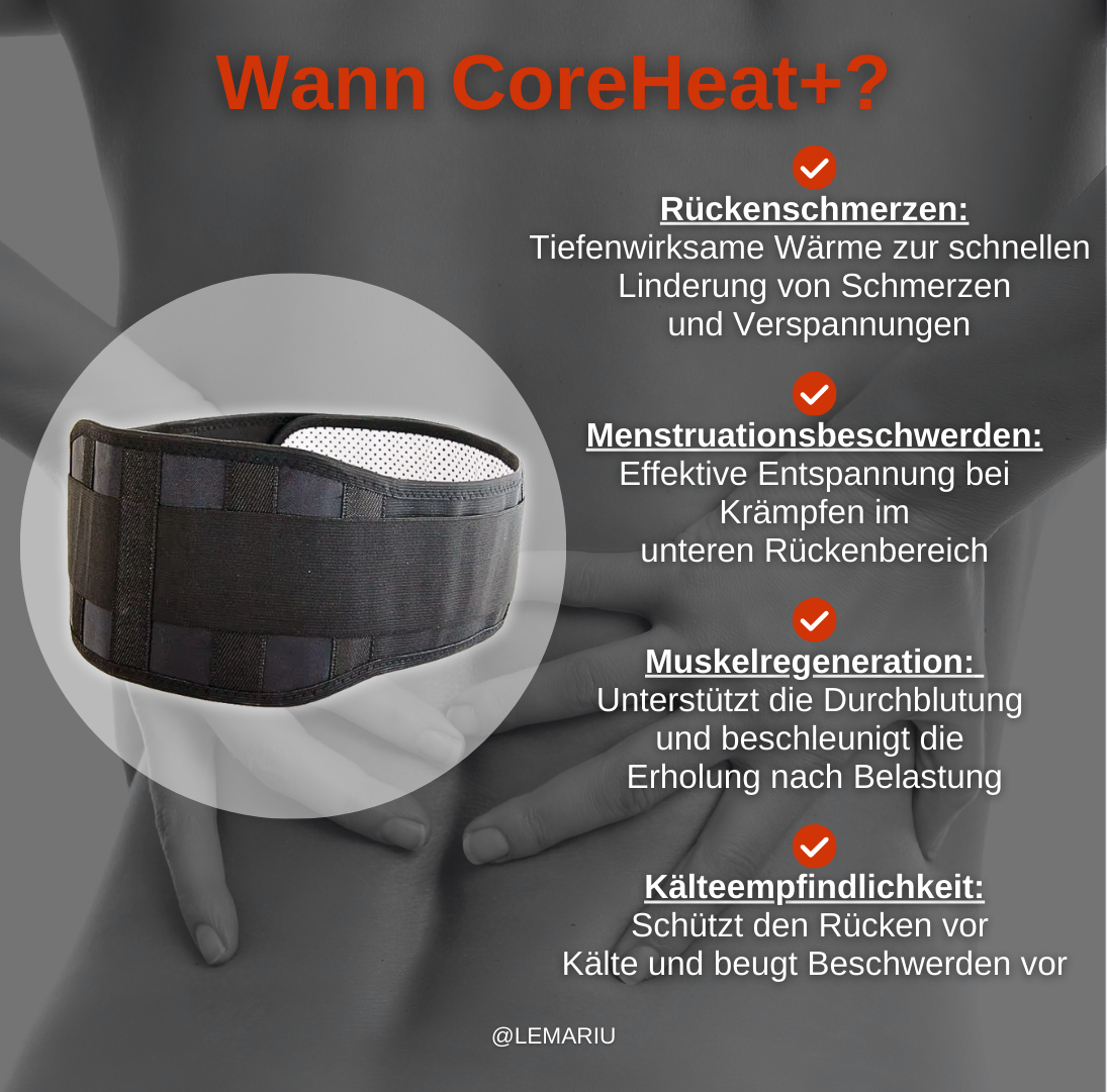CoreHeat+ – Dein Schlüssel zu Schmerzlinderung und Wohlbefinden