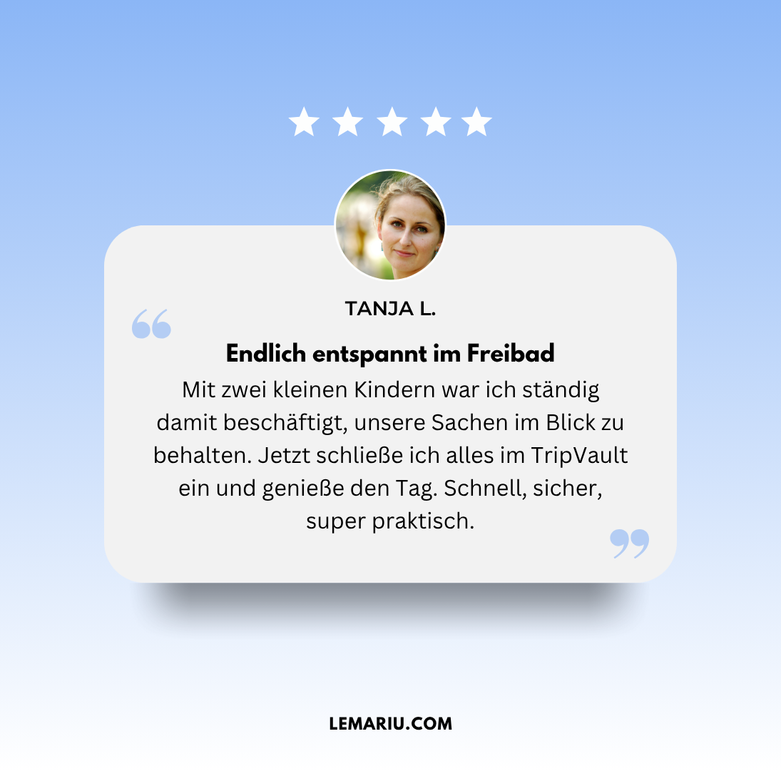 TripVault – Der mobile Safe mit Zahlenschloss für Strand, Sport & Outdoor