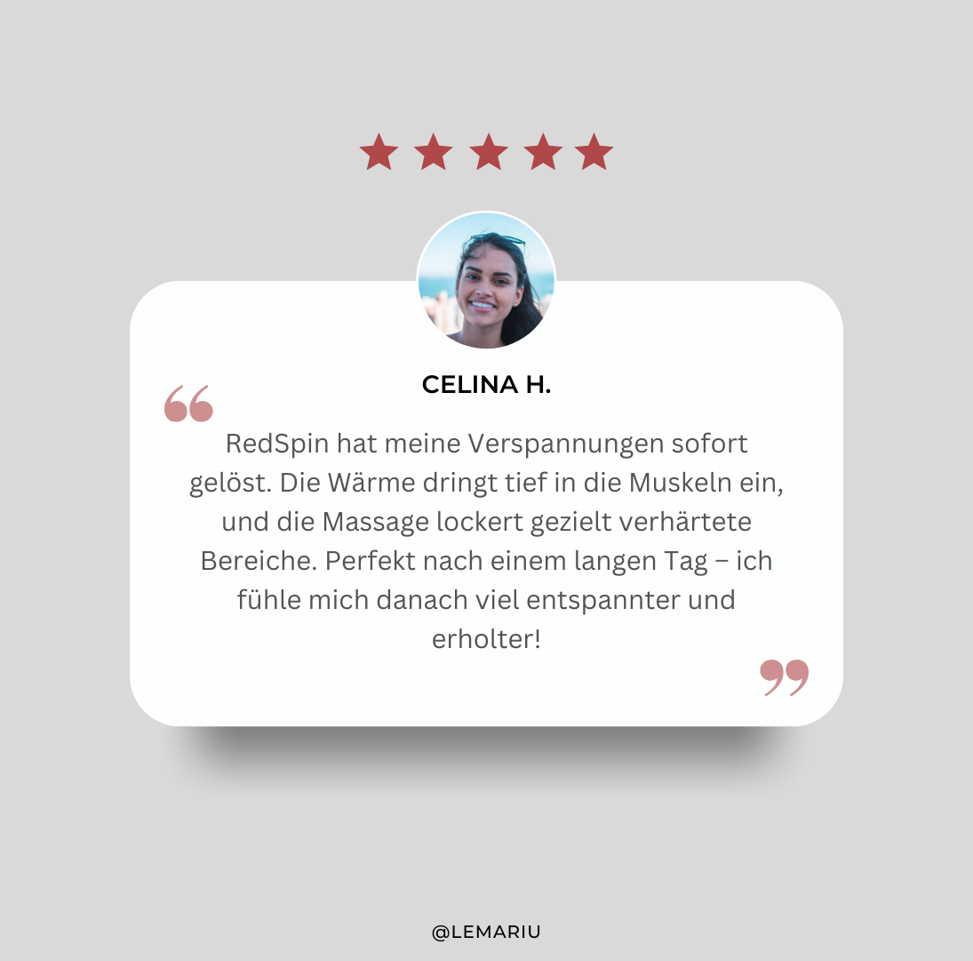RedSpin - Erwecke deine Energie. Lindere deine Verspannungen.