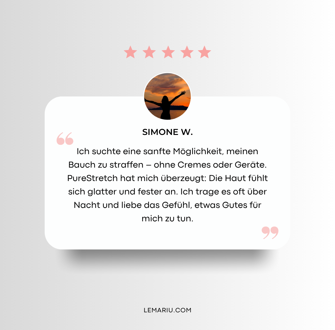 PureStretch - Dehnungsstreifen sanft mildern. Haut sichtbar glätten.