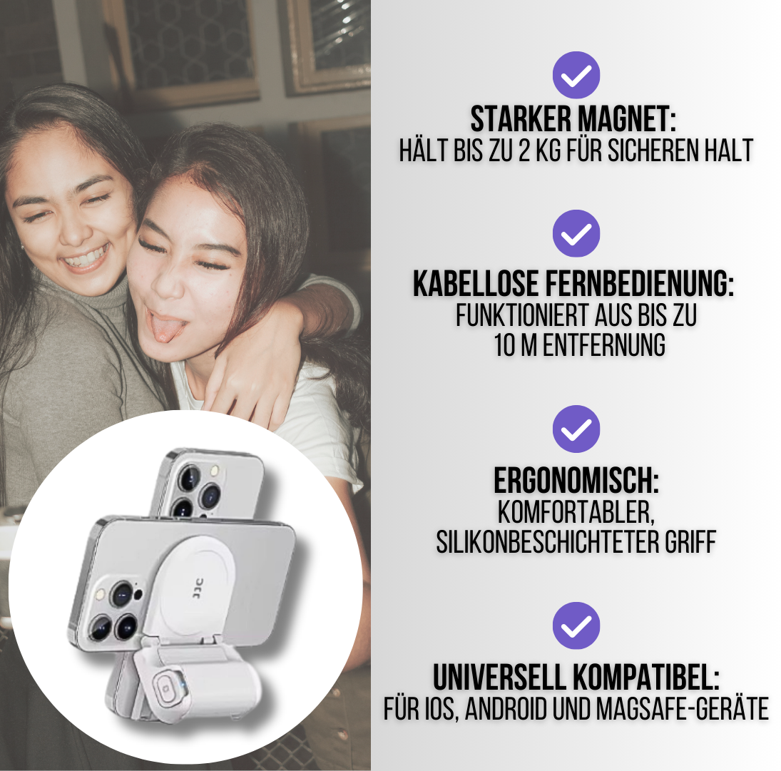EasyMag – Der magnetische Handyhalter mit Bluetooth-Auslöser
