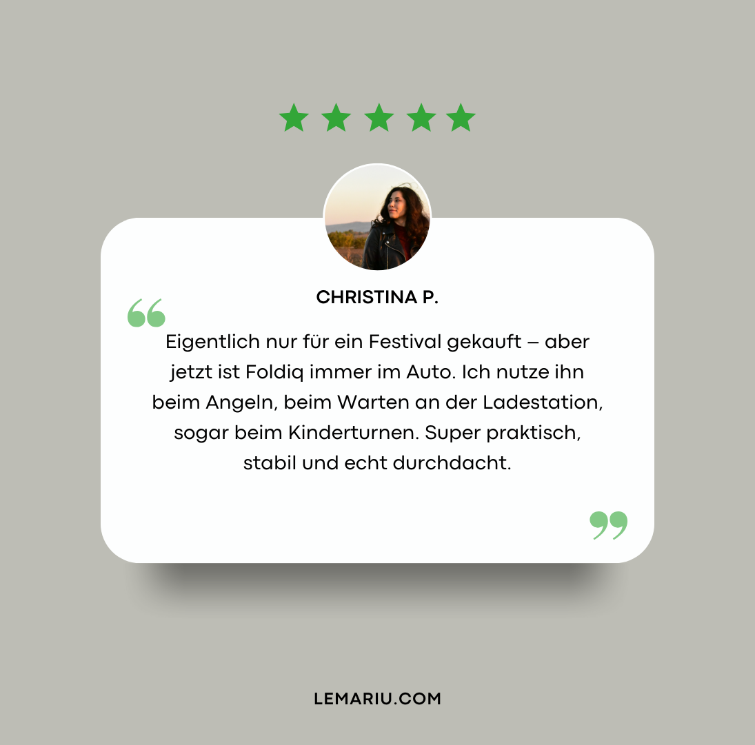 FOLDIQ™ – Der smarte Hocker zum Umhängen