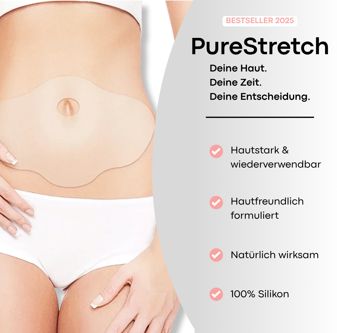 PureStretch - Dehnungsstreifen sanft mildern. Haut sichtbar glätten.