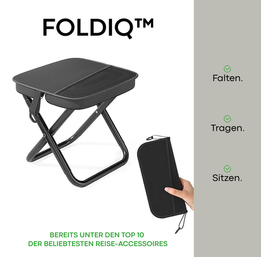 FOLDIQ™ – Der smarte Hocker zum Umhängen