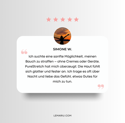 PureStretch - Dehnungsstreifen sanft mildern. Haut sichtbar glätten.