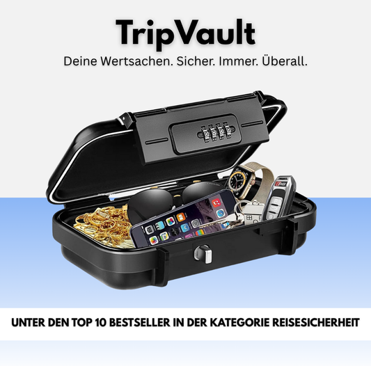 TripVault – Der mobile Safe mit Zahlenschloss für Strand, Sport & Outdoor