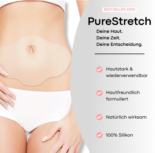 PureStretch - Dehnungsstreifen sanft mildern. Haut sichtbar glätten.